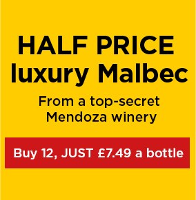 HALF PRICE luxury Malbec - From a top-serect Mendoza winery - Buy 12, Just £7.49 a bottle
