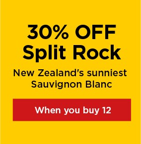 30% OFF Split Rock - New Zealand's sunniest Sauvignon Blanc - When you buy 12