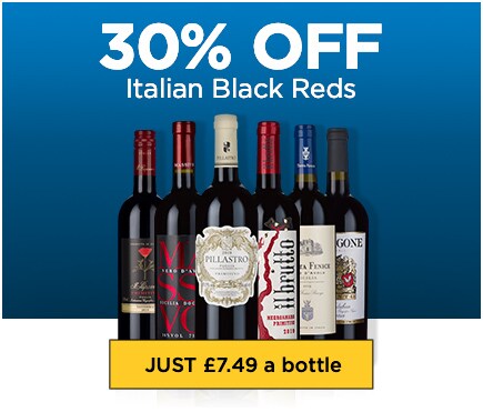 30% OFF Italian Black Reds - JUST £7.49 a bottle