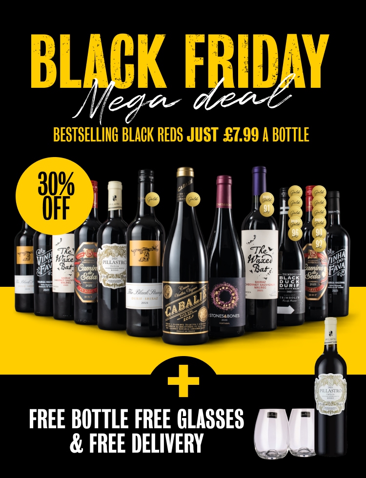 30% OFF Black Reds + FREE bottle, FREE glasses & Free delivery - VERY limited time only