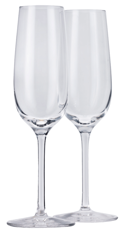 Dartington crystal flutes Pair