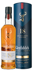 Glenfiddich 18-year-old Single Malt Scotch Whisky (70cl in gift box) NV