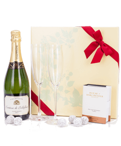 Champagne Truffles and Dartington Flutes (gift set) 