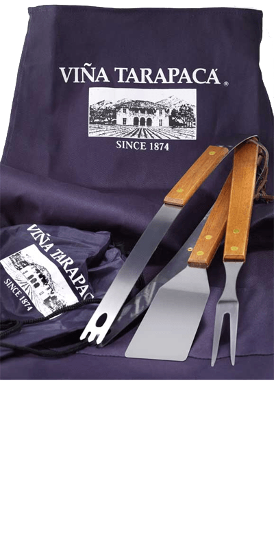 Viña Tarapaca Apron with set of 3 BBQ tools 