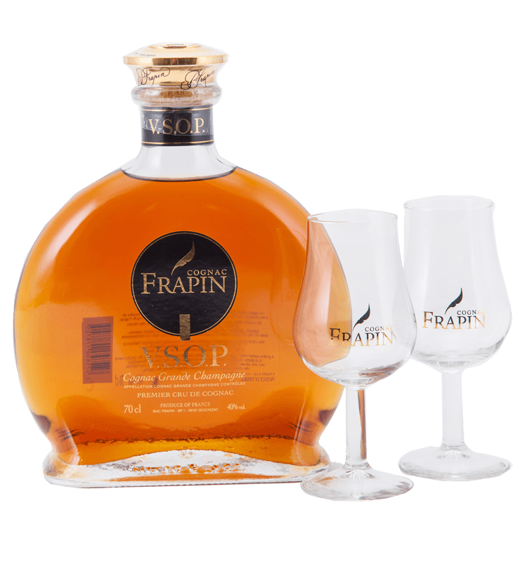 Frapin VSOP Cognac Grande Champagne Gift Set with 2 glasses (70cl bottle) NV