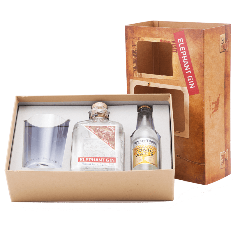 Elephant London Dry Gin Gift Set with tonic and glass (50cl) Elephant London Dry Gin Gift Set with tonic and glass (50cl)