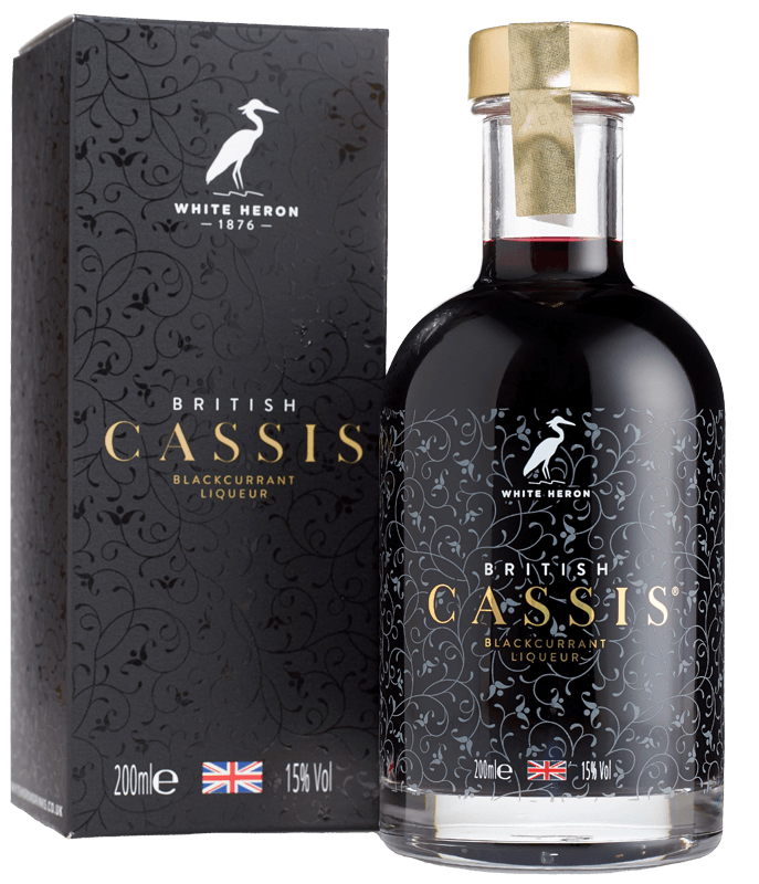 White Heron British Cassis Blackcurrant Liqueur  (20cl in gift box) NV
