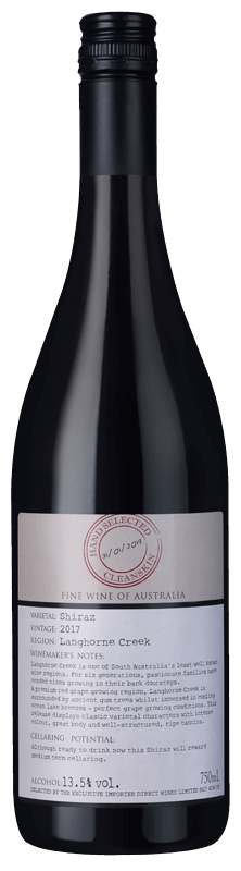 Cleanskin Single Vineyard Langhorne Creek Shiraz 2017