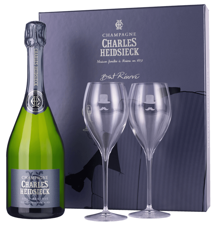 Champagne Charles Heidsieck Armchair Gift Set Brut Réserve & Flutes NV