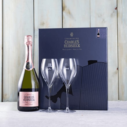 Champagne Charles Heidsieck Armchair Gift Set Rose Reserve & Flutes