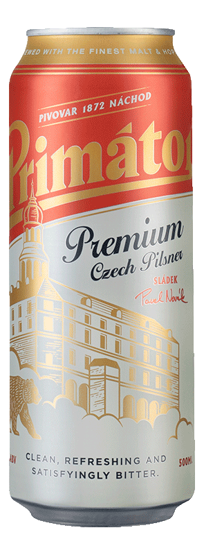 Primátor Premium Pilsner Lager (500ml can) Primátor Premium Pilsner Lager (500ml can)
