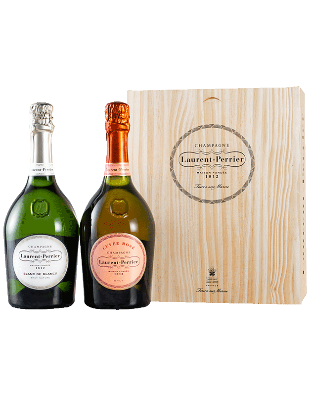 Champagne Laurent-Perrier RosÃ© & Blanc de Blancs (in wooden box)