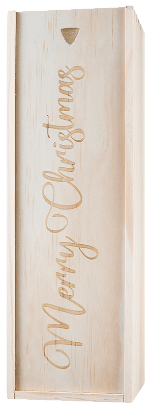 Merry Christmas 1 Bottle Wooden Gift Box 