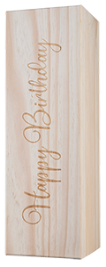 1 Bottle Hinged Happy Birthday Wood Box