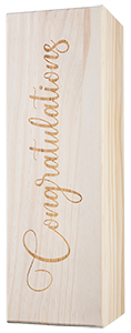 1 Bottle Hinged Congratulations Wood Box