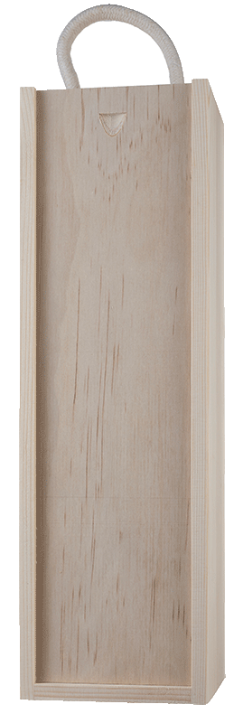 1 Bottle Wooden Gift Box with Rope Handle