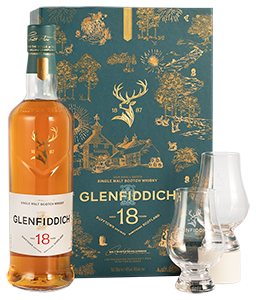 Glenfiddich 18-Year-Old Single Malt Whisky & Two Glasses Gift Set (70cl) Glenfiddich 18-Year-Old Single Malt Whisky & Two Glasses Gift Set (70cl)