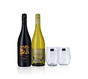 Willy Willy Shiraz 2017 + Duck 'n' Pheasant 2018 + 2 wine tumblers Willy Willy Shiraz 2017 + Duck 'n' Pheasant 2018 + 2 wine tumblers