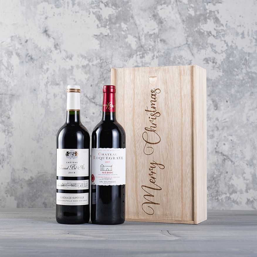 Merry Christmas Bordeaux Duo Gift Merry Christmas Bordeaux Duo Gift