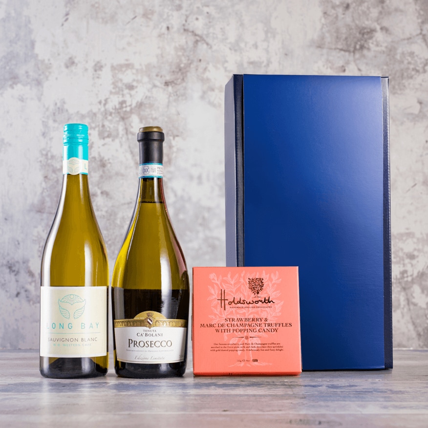 Prosecco & Wine Duo with Popping Candy Truffles Gift 