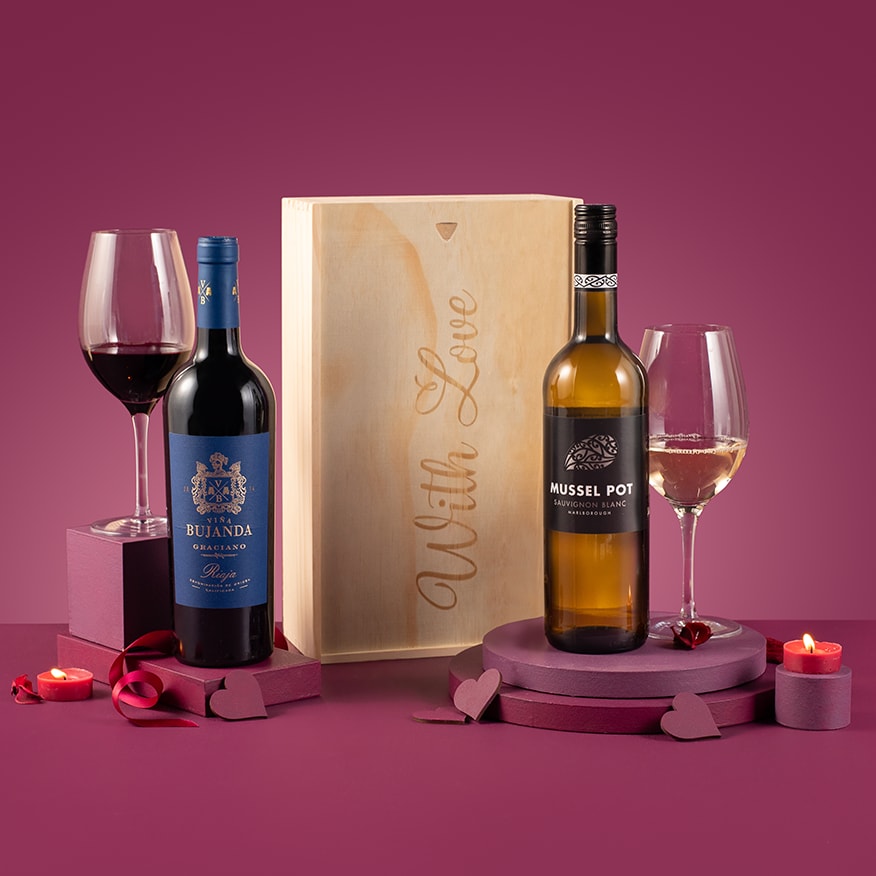 With Love Red & White Wine Gift Duo