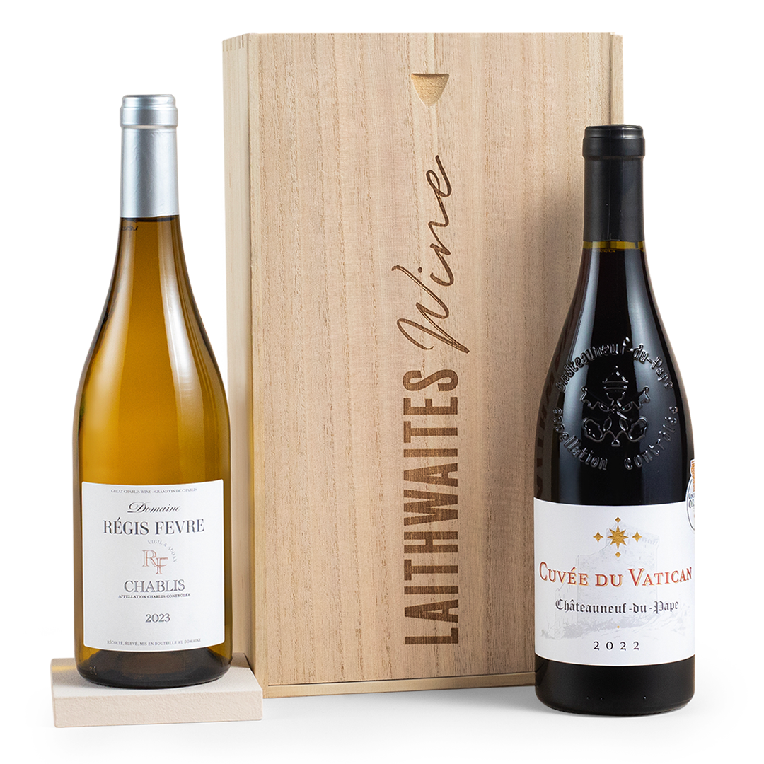 Fine Wine Mixed Duo in Wooden Gift Box