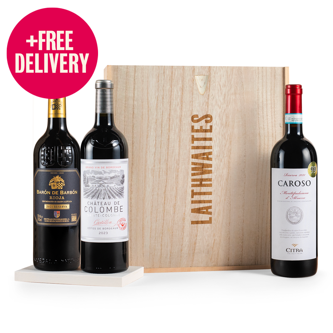 Luxury Red Wine Trio in Wooden Gift Box - Free Delivery* Luxury Red Wine Trio in Wooden Gift Box - Free Delivery*