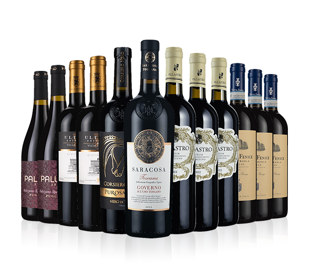 Italian Black Reds Mix + 2 free bottles Red Wine