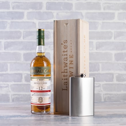 First Cask Benrinnes 12 Year Whisky with Hip Flask Gift 2004