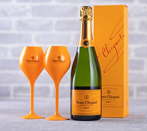 Veuve Clicquot Champagne & Branded Flutes 
