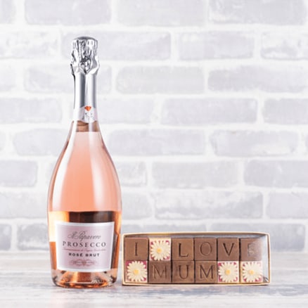 I love Mum Chocolates & Rosé Prosecco Gift