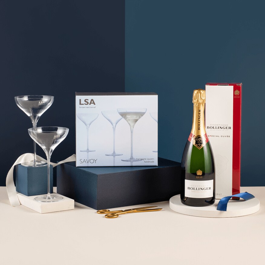 Bollinger with LSA Champagne Saucers Bollinger with LSA Champagne Saucers