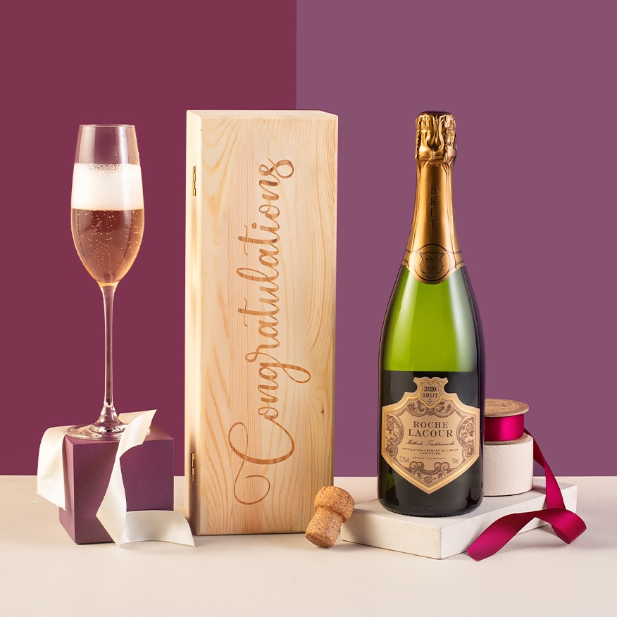 Congratulations CrÃ©mant in Wooden Gift Box