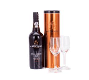 Andresen 20-year-old Tawny Port & Dartington Glasses Gift