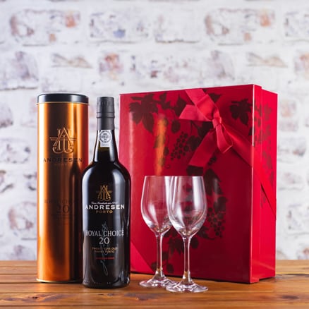 Tawny Port and Glasses Gift Set 