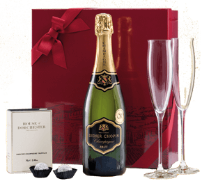 Champagne, truffles and Dartington flutes Gift Set 