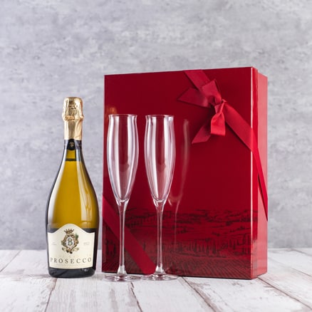 Prosecco & Dartington Crystal flutes Gift Set 