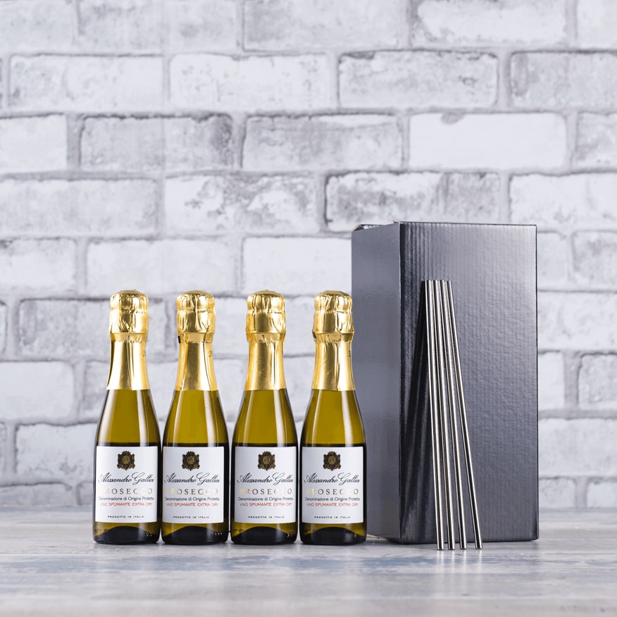 Mini Prosecco and Straws Set