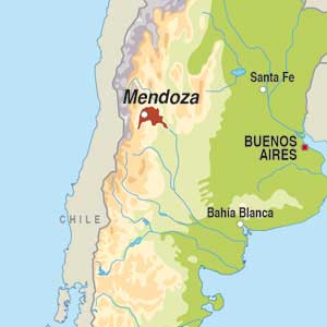 Map showing Mendoza