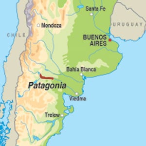Map showing Patagonia