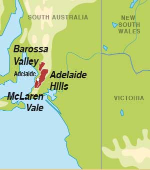 Map showing South Australia