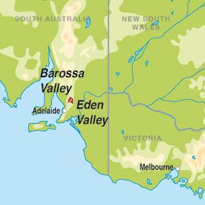 Map showing Barossa