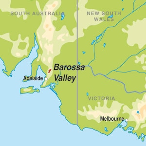 Map showing Barossa Valley