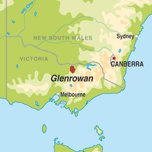 Map showing Glenrowan