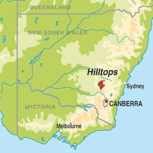 Map showing Hilltops