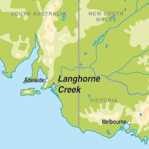 Map showing Langhorne Creek