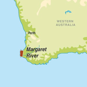 Map showing Margaret River