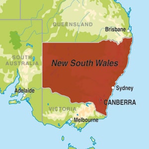 Map showing New South Wales