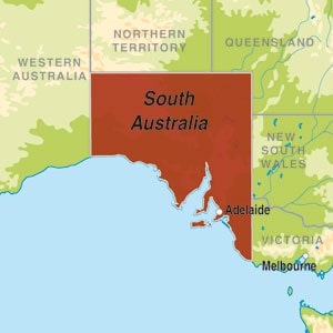 Map showing South Eastern Australia