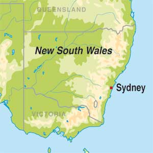 Map showing New South Wales